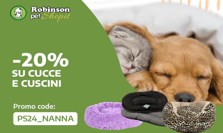 Promozione Imperdibile: -20% su Cucce per Cani e Gatti su Robinson Pet Shop!